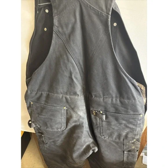 1998 Carhartt R03BLK Duck‎ Bib Overalls 42x30 Black Union Made USA Quilt Lined - Picture 16 of 16